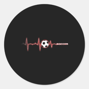 Voetbal Hartslag Shirt - Voetbal Ll Hartslag Ronde Sticker