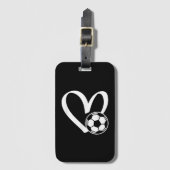 Voetbal Heart Bagagelabel (Voorkant (verticaal))