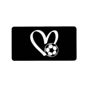 Voetbal Heart Etiket