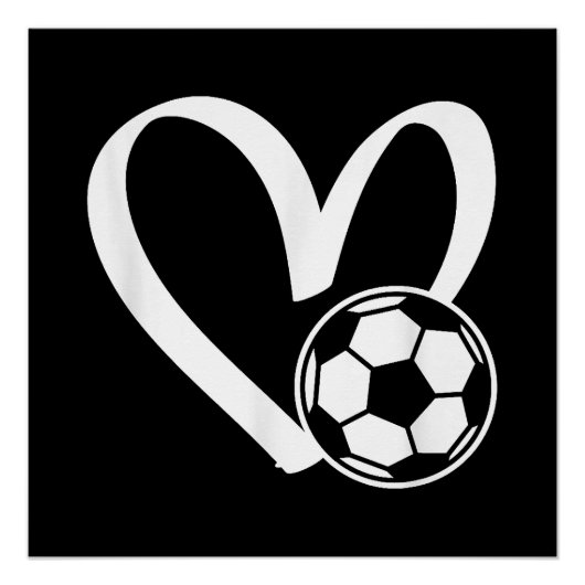 Voetbal Heart Perfect Poster (Voorkant)