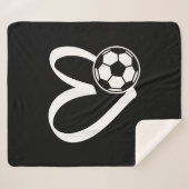 Voetbal Heart Sherpa Deken (Voorkant (horizontaal))