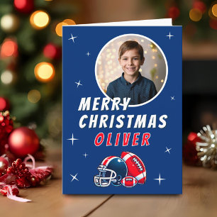 Voetbal Helm Voetbal Cartoon Foto Prettig Kerstfee Kaart