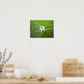 Voetbal Hitting Goal Net Poster (Keuken)