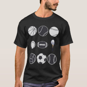 Voetbal honkbal voetbal volleybal basketbal t-shirt