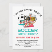 VOETBAL HORLOGE PARTY uitnodiging (Voorkant)