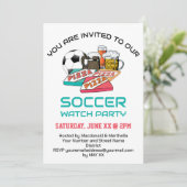 VOETBAL HORLOGE PARTY uitnodiging (Staand voorkant)