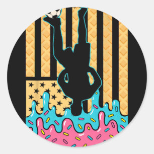Voetbal Ijs Drip Jongens Jeugd Spelers Fan Ameri Ronde Sticker