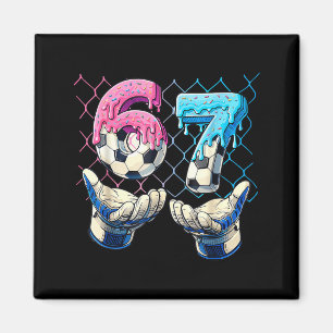 Voetbal Ijs Drip Zes Zeven Handen Grappig Gen Al Magneet
