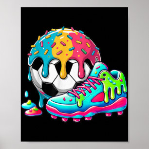 Voetbal ijs druppel voor jongens meisjes kinderen poster