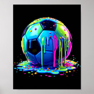 Voetbal Ijs Druppelend Voor Jongens Meisjes Kinder Poster
