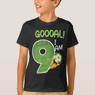 Voetbal Ik ben 9 jaar oud jongen verjaardag T-shirt