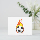 Voetbal in brand briefkaart (Staand voorkant)
