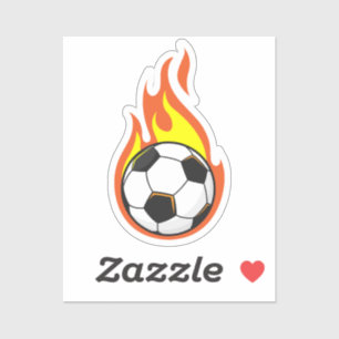 Voetbal in brand sticker