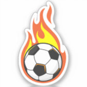 Voetbal in brand sticker (Voorkant)