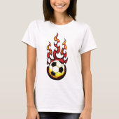 Voetbal in brand t-shirt (Voorkant)