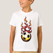 Voetbal in brand t-shirt (Voorkant)