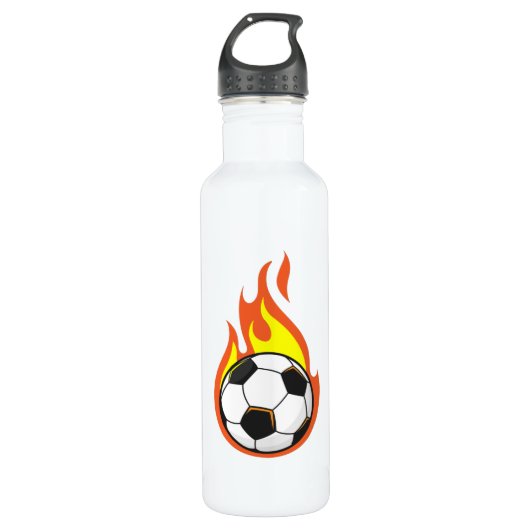 Voetbal in brand waterfles (Voorkant)
