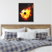 Voetbal in Flames Canvas Afdruk (Insitu (Slaapkamer))