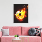Voetbal in Flames Canvas Afdruk (Insitu (Woonkamer))