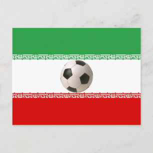 Voetbal in het midden van de Iraanse vlag Briefkaart