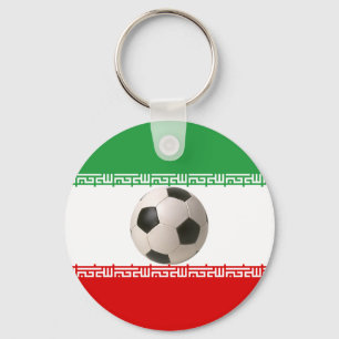 Voetbal in het midden van de Iraanse vlag Sleutelhanger