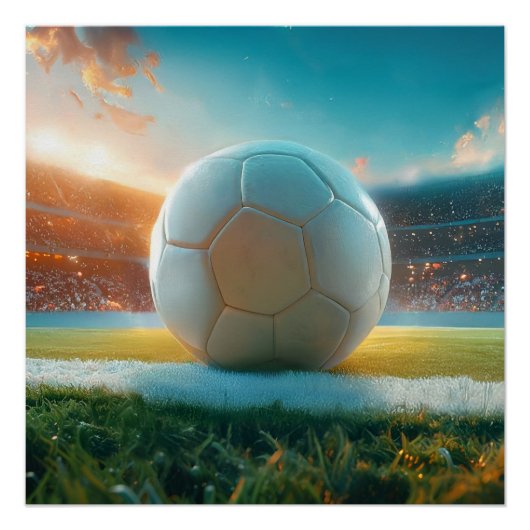 Voetbal in het wit perfect poster (Voorkant)