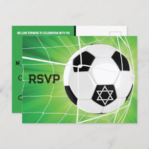 Voetbal in Net Bar Mitzvah RSVP Briefkaart