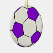 voetbal in Paars Keramisch Ornament (Rechts)
