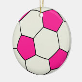 voetbal in roze keramisch ornament (Links)