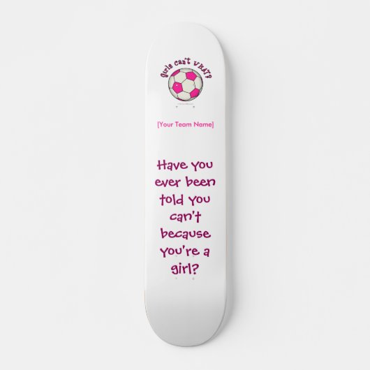 voetbal in roze skateboard (Voorkant)