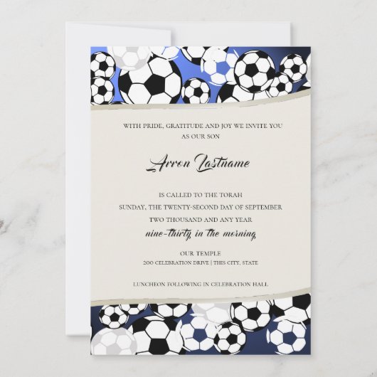 Voetbal Invitational Bar Mitswa Kaart (Achterkant)