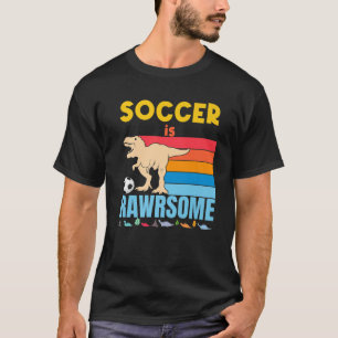 Voetbal is Geweldige jongens Meisjes Soccer Dinosa T-shirt