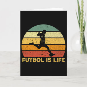 Voetbal is Leven Retro Vintage Voetbalspeler Kostu Kaart
