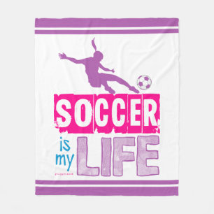 Voetbal is mijn leven fleece deken