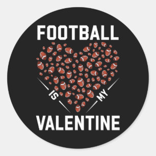 Voetbal Is Mijn Valentijn Voetbal Liefhebber Hart Ronde Sticker