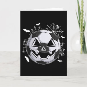 Voetbal Jack O Lantern Pompoen Gezicht Halloween K Kaart