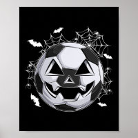 Voetbal Jack O Lantern Pompoen Gezicht Halloween K