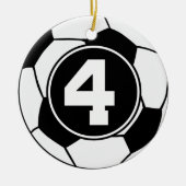 Voetbal Jersey nummer 4 Cadeauidee Keramisch Ornament (Voorkant)