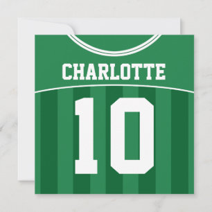 Voetbal Jersey Theme Party Invites, Football Green Kaart