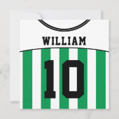 Voetbal Jersey Theme Party Nodigt Sjabloon uit, Gr Kaart (Achterkant)