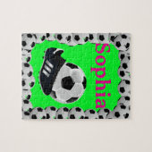 Voetbal Jigsaw Puzzel Helder Groen (Horizontaal)