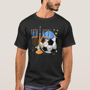 Voetbal joodse Menorah Hanukkah Chanokah Sport T-shirt