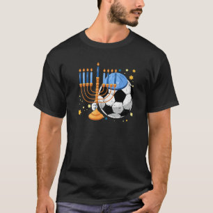Voetbal joodse Menorah Hanukkah Chanokah Sport T-shirt