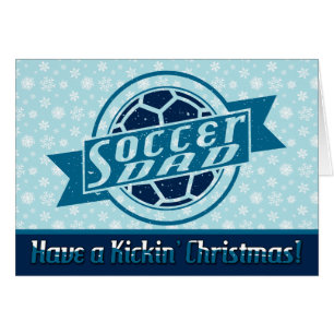 Voetbal Kaart blauw design kerstmis