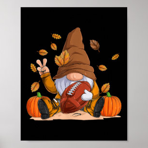 Voetbal Kabouter Thanksgiving Herfst Seizoen Jonge Poster