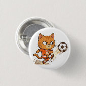 Voetbal Kat Actie Knop Ronde Button 3,2 Cm (Voorkant /achterkant)