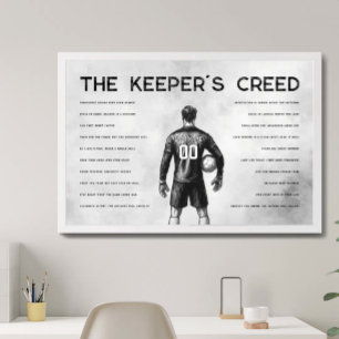 Voetbal Keeper Creed Monogram Wit Poster