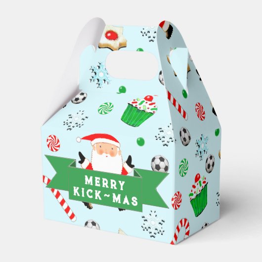 Voetbal Kerst Favor Doos Bedankdoosjes (Voorkant Zijde)