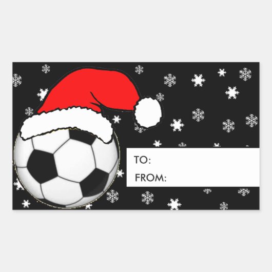 Voetbal Kerst Gift Label Stickers (Voorkant)