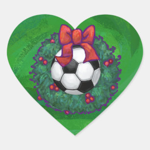voetbal kerst hart sticker